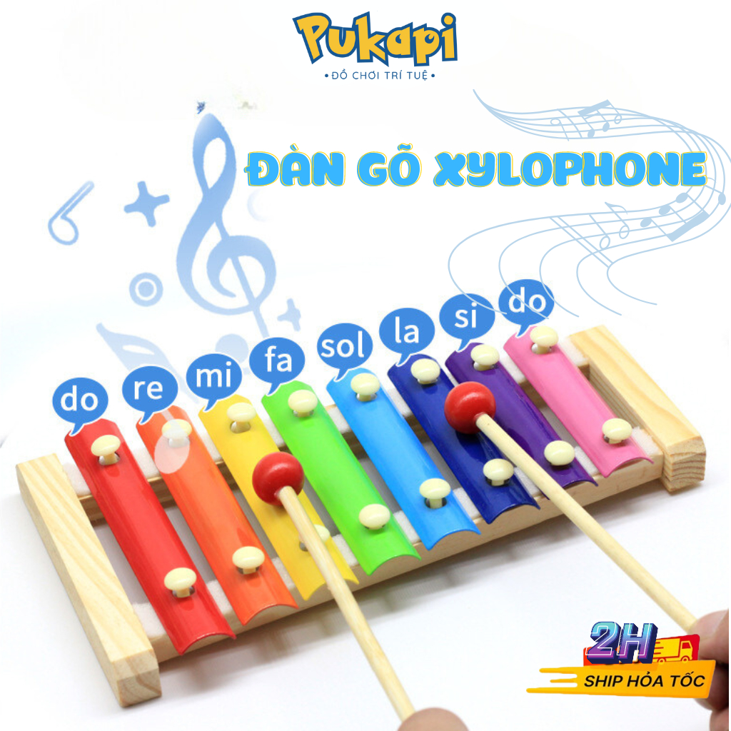 Đàn Gõ 8 Quãng Nhạc cụ Đàn Gõ Xylophone 8 Thanh Cho Bé Đồ Chơi Nhạc Cụ - Đồ Chơi Cho Bé PUKAPI