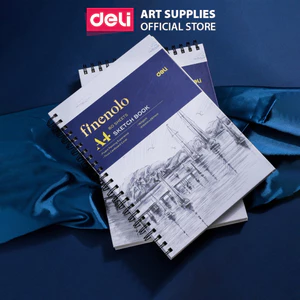 Sổ Sketchbook 160gsm Deli Sổ Vẽ Phác Thảo Size A3 A4 A5 Bìa Cứng Hai Lớp Giấy Dày Không Sờn Giấy
