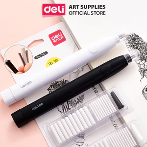 Bút Gôm Tẩy Điện Đánh Bóng Tranh Xoá Tẩy Góc Cạnh 2 Kích Thước Khác Nhau Gồm 20 Lõi Tẩy Thay Thế Finenolo By Deli