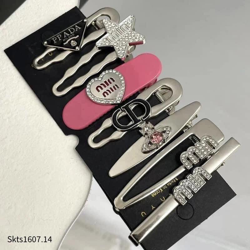 Set 7 kẹp tóc Blackpink mạ bạc siêu xinh (   hot)