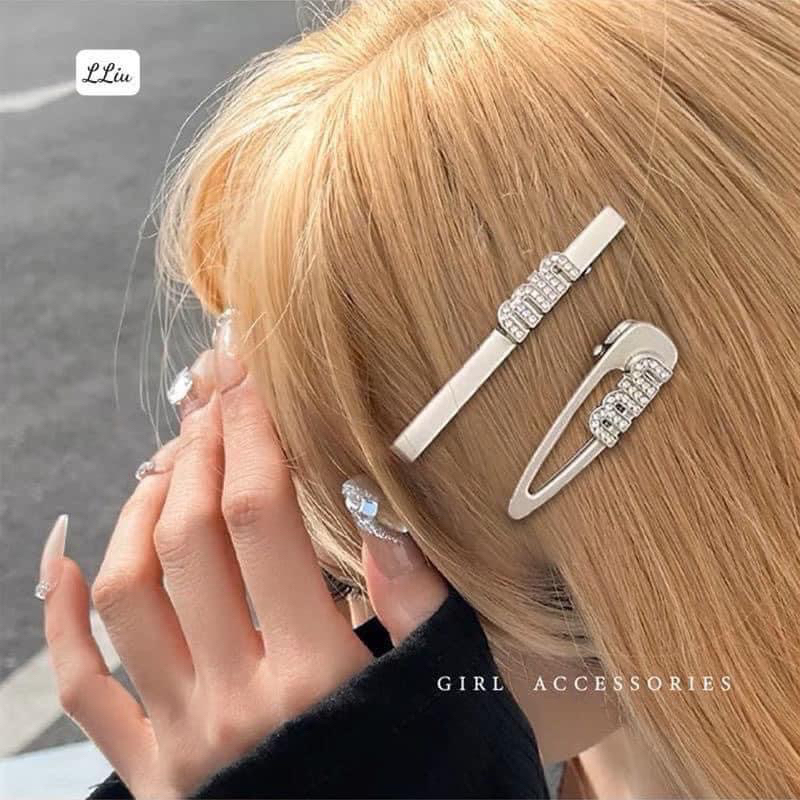 Set 7 kẹp tóc Blackpink mạ bạc siêu xinh (   hot)