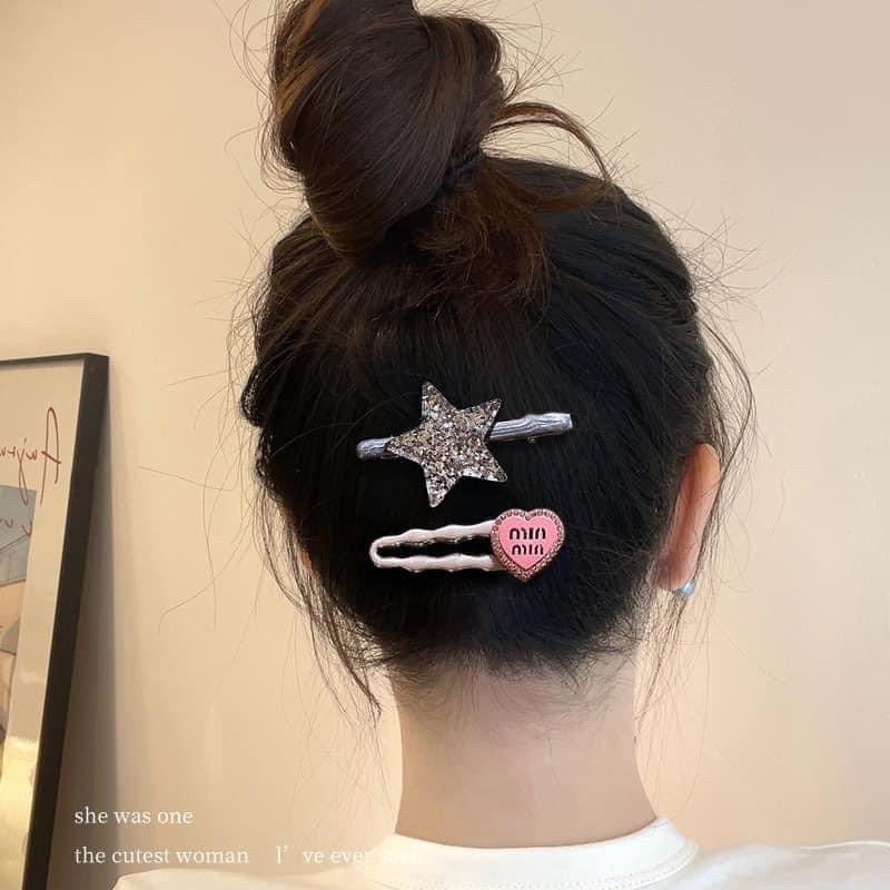 Set 7 kẹp tóc Blackpink mạ bạc siêu xinh (   hot)