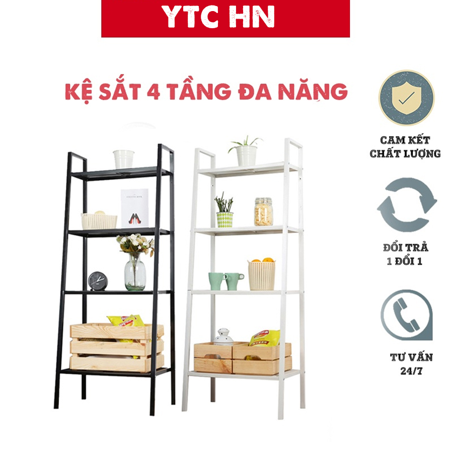 Kệ sắt 4 tầng, Kệ sách,Chậu hoa,Cây Cảnh,để đồ trang trí phong cách hiện đại ( PKGS14)