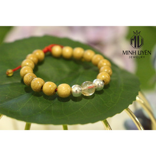 Vòng dâu tằm - Thạch anh vàng mix Bi bạc 925 - Minh Uyên VDT007