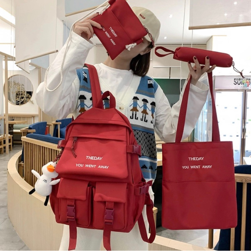 Set balo 4 món THE DAY vừa A4 phong cách Hàn Quốc