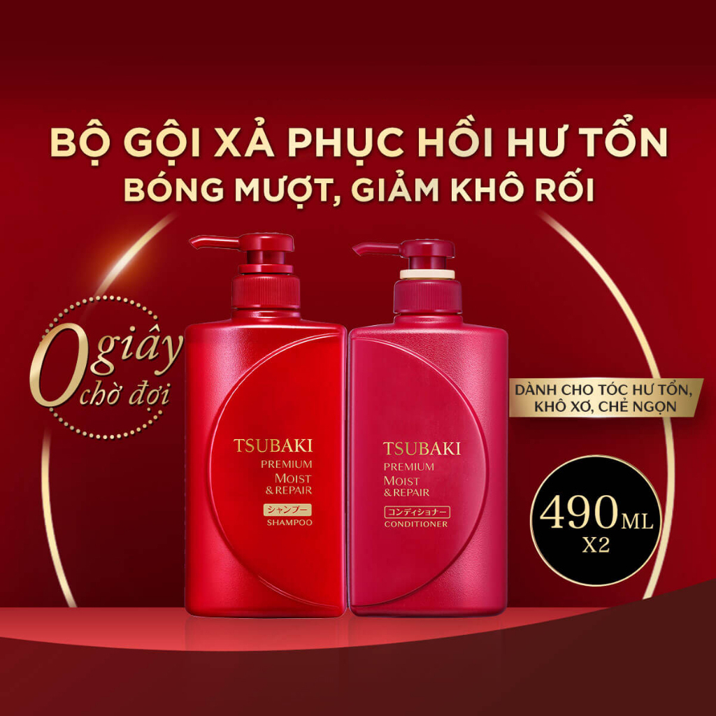 Ảnh Combo Gội Xả - Dầu Gội Tsubaki Premium Repair Tsubaki (490ml/chai) 3