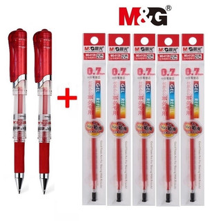 Combo 2 Bút Gel + 5 Ruột Mực M&G  GP1111– Nét 0.7mm – Luyện Viết Tiếng Trung Nhật Hàn