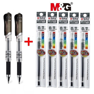Combo 2 Bút Gel + 5 Ruột Mực M&G  GP1111– Nét 0.7mm – Luyện Viết Tiếng Trung Nhật Hàn