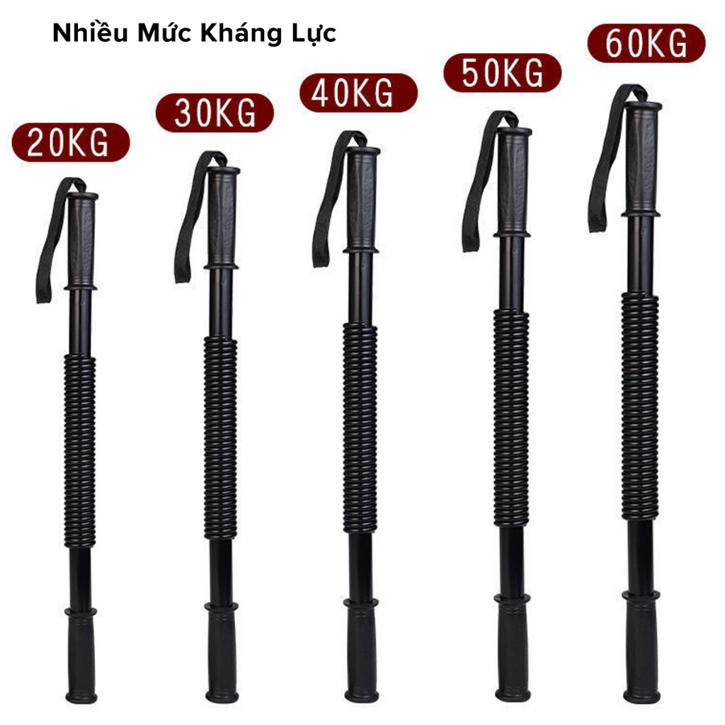 Ảnh Gậy Bẻ Tập Cơ Tay Ngực Vai Thanh Lò Xo Đàn Hồi Cao Cấp Lực Bẻ 5kg 10kg 20kg 30kg 40kg 50kg 60kg Gym Thể Dục Hãng Amalife 2