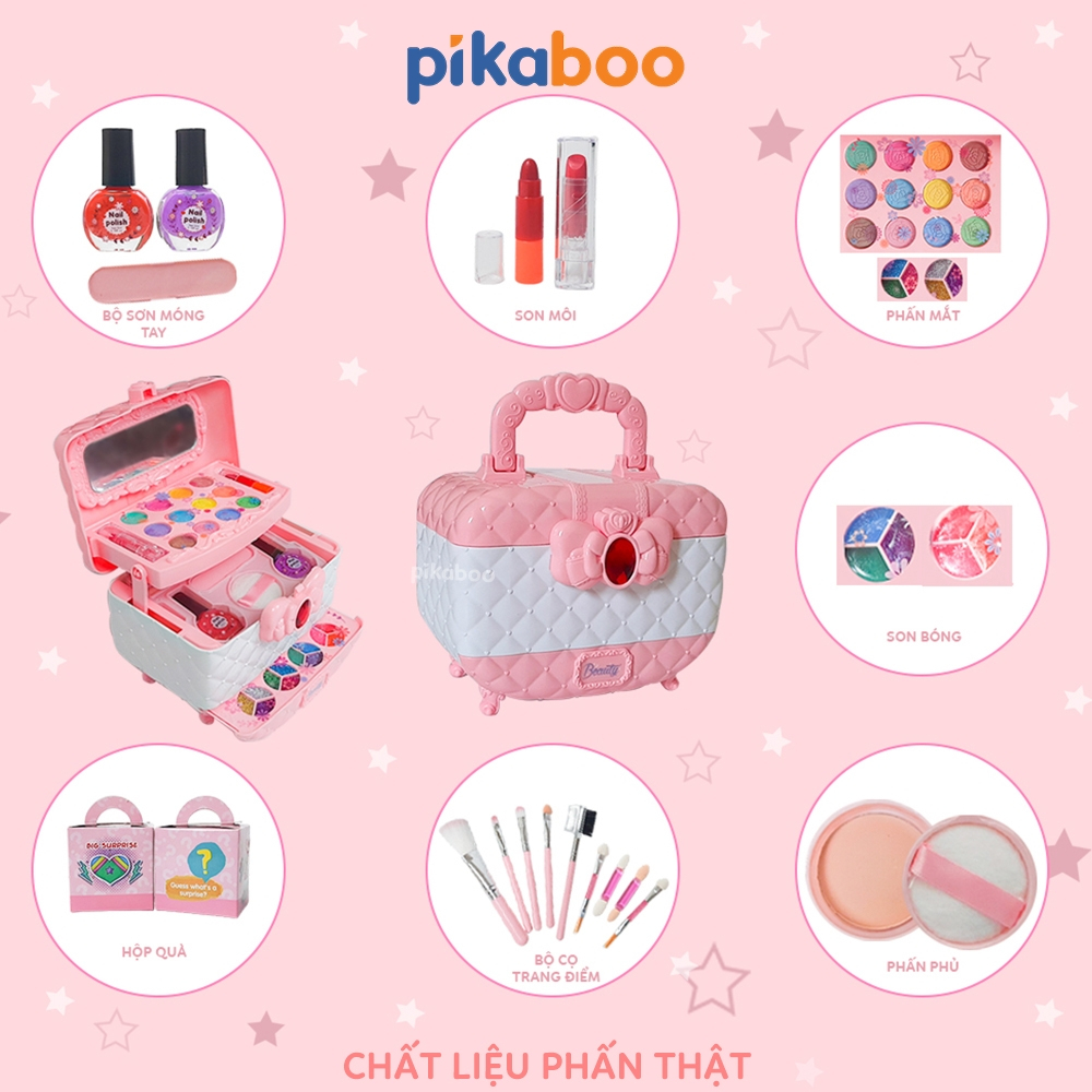Ảnh Bộ trang điểm thật cho bé gái an toàn Pikaboo chất liệu trang điểm thật, an toàn, dễ dàng rửa sạch với nước 4