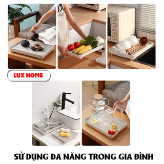 Khay úp ly cốc, khay trà nhựa PP cao cấp 2 lớp chịu nhiệt sử dụng đa năng tiện ích cho gia đình