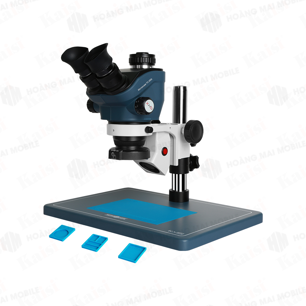 Kính hiển vi 3 mắt KAISI TX-350S PLUS độ phóng đại 7X-50X kèm đèn, thị kính WF10X/23mm