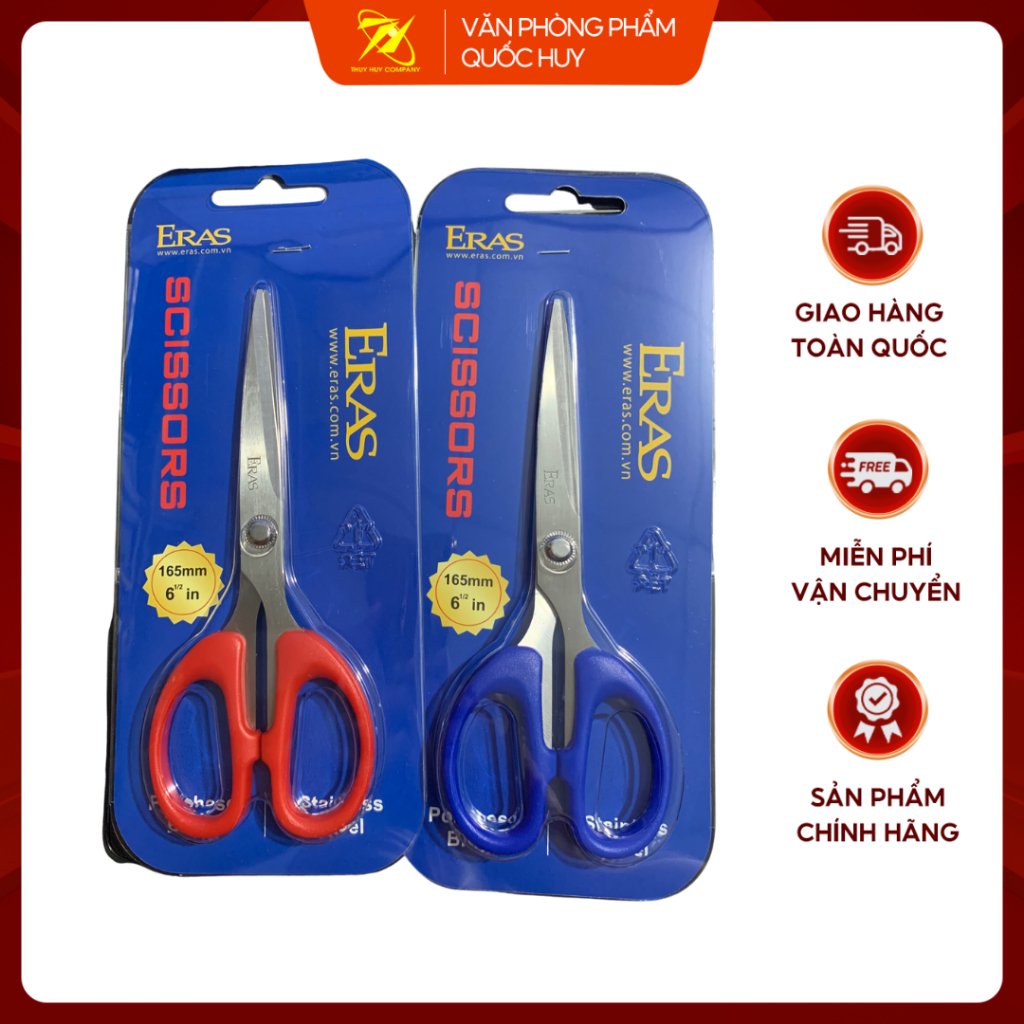 KÉO VĂN PHÒNG, KÉO CẮT GIẤY ERAS E720, E721 SỬ DỤNG TRONG VĂN PHÒNG, TRƯỜNG HỌC - VPP QUỐC HUY