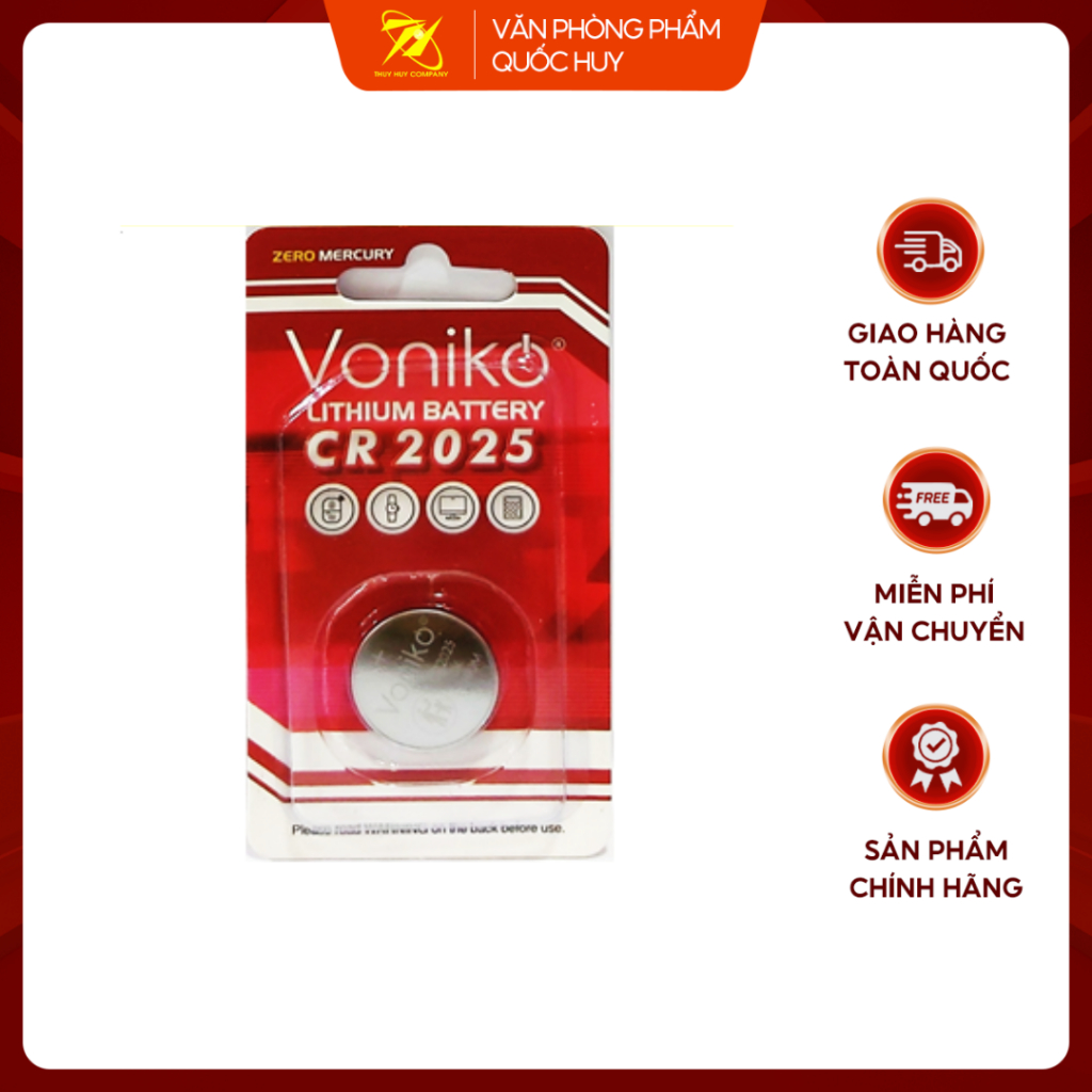 VỈ 1 VIÊN PIN 3V LITHIUM VONIKO CR2025 CHÍNH HÃNG - VPP QUỐC HUY