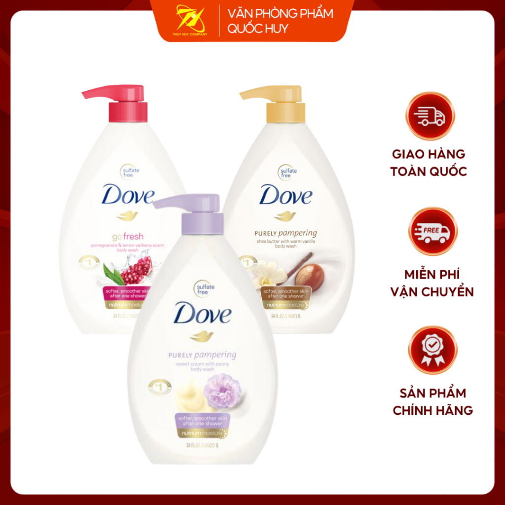 Sữa Tắm Dove Dưỡng Ẩm Chuyên Sâu Deeply Nourishing Thái Lan 1060g, - VPP Quốc Huy
