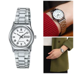 Đồng hồ nữ dây thép không ghỉ Casio LTP-V006D-7BUDF chính hãng — ảnh 2