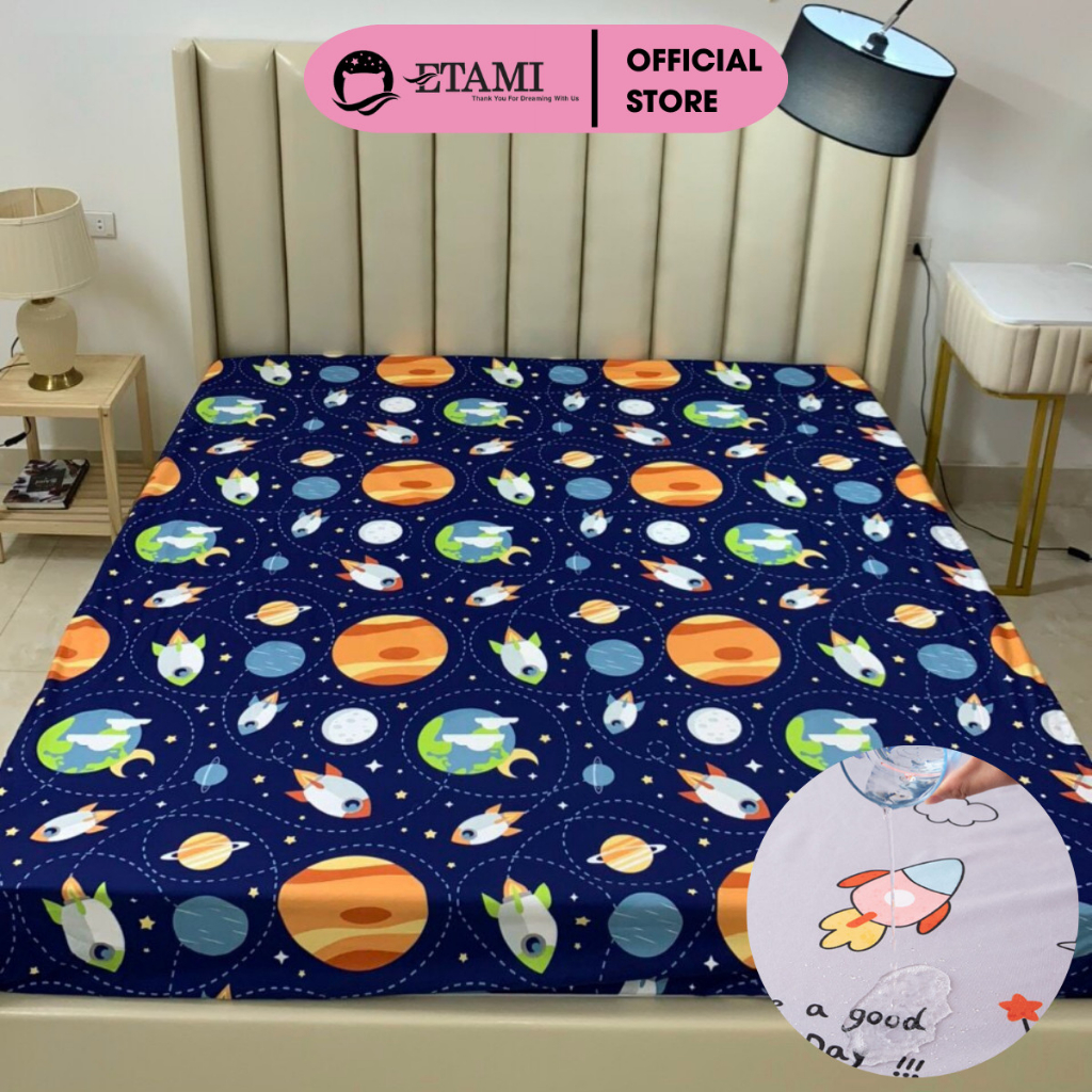 Ảnh Ga chống thấm cotton thun nano kháng khuẩn không nóng bí size 1m6/1m8/2m ETAMI 3