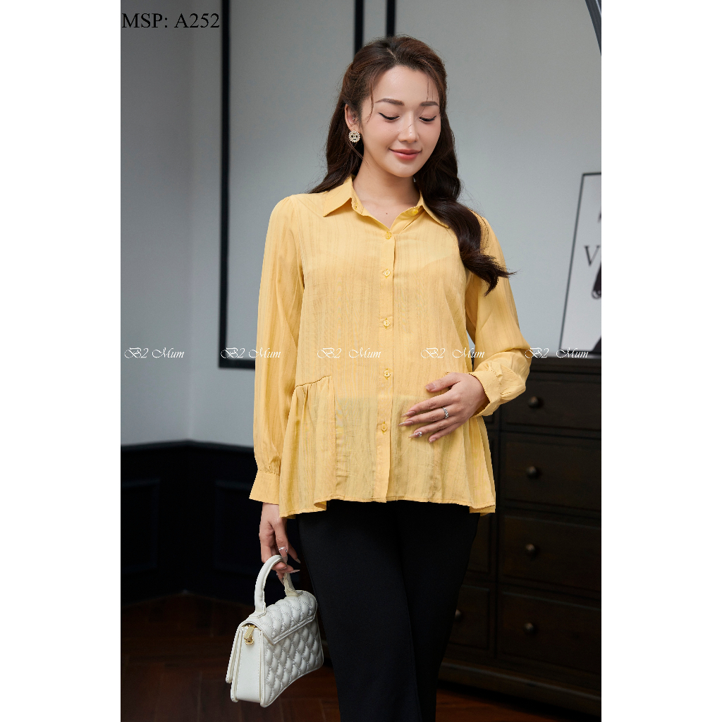 Áo bầu thiết kế Áo sơ mi nhún A252 B2MUM