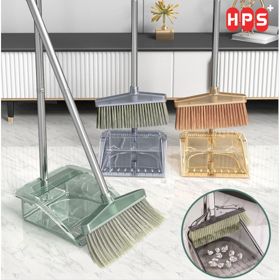 Bộ chổi quét nhà kèm hót rác 2 trong 1 đa năng trong suốt, Chổi gấp gọn ...