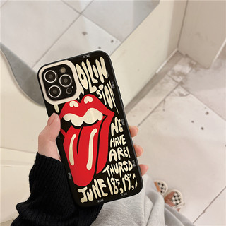 Ốp lưng cạnh vuông bảo vệ camera rockstar rolling stones cho iphone 6 đến 16promax - ng943