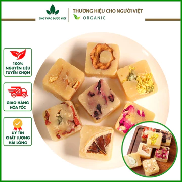 Trà hoa cúc đường phèn mix vị 1kg, viên cúc đường phèn và tổng hợp các loại trà hoa tự chọn, vị ngọt thanh