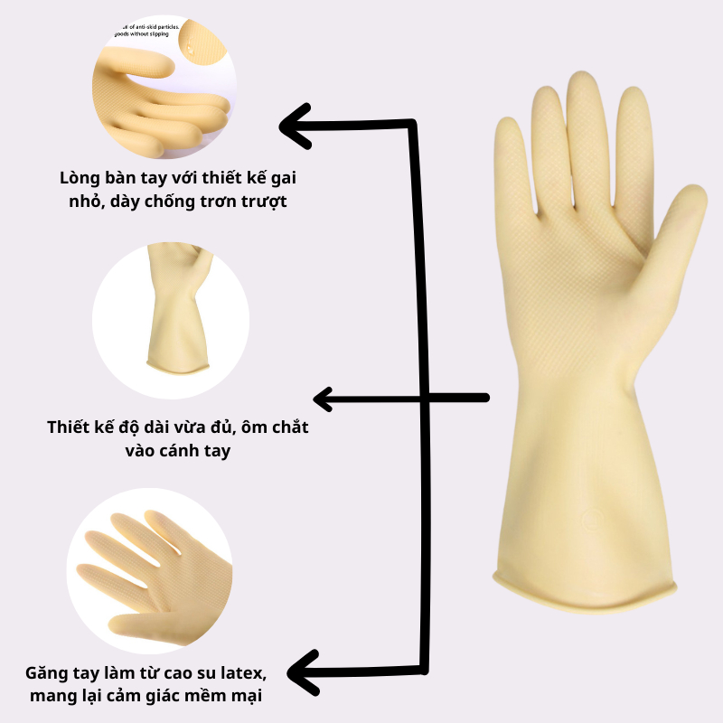 Ảnh Găng Tay Cao Su Tay Lửng Ngọc Trai Size M Thương Hiệu BEIGL 4