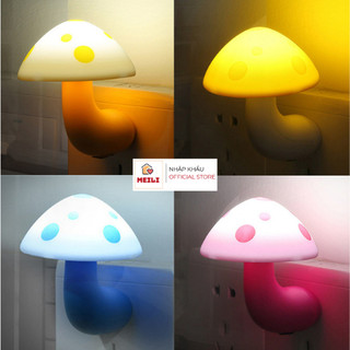 ( TẶNG SET 10 KHẨU TRANG) Đèn Ngủ Cắm Điện Mini Hình Nấm, Cảm Ứng Sáng Tự Động, Tiết Kiệm Điện Năng, Ánh Sáng Dịu