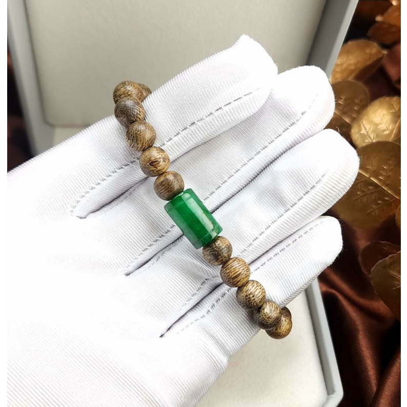 Vòng tay trầm hương tốc tự nhiên mix đá, cỡ hạt nam nữ 8-12ly-Bình an thanh lịch và may mắn,Trầm hương Hội an