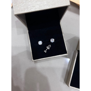 Loại tốt Bông tai kim cương (xoàn) Moissanite( 1 chiếc ) kèm kiểm định GRA bạc ý xi bạch kim