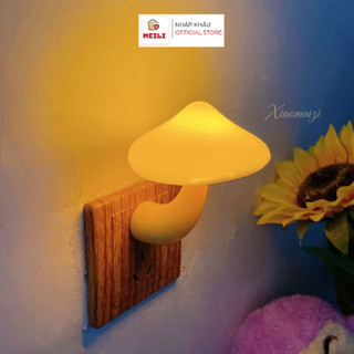 ( TẶNG SET 10 KHẨU TRANG) Đèn Ngủ Cắm Điện Mini Hình Nấm, Cảm Ứng Tự Đổi Màu, Tiết Kiệm Điện Năng, Ánh Sáng Dịu