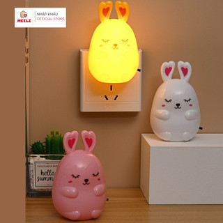 ( TẶNG SET 10 KHẨU TRANG) Đèn Ngủ Cắm Điện Mini Hình Thỏ, Tiết kiệm điện năng, Đèn Công Tắc Bật Mở, Ánh Sáng vàng Dịu Si