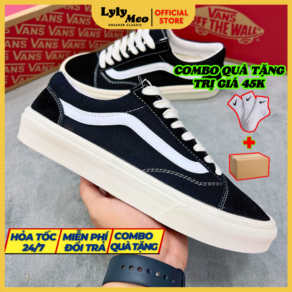 Giày Vans Vault Old Skool VR3 Đen Vạch Trắng, Giày Vans Màu Đen Vạch ...
