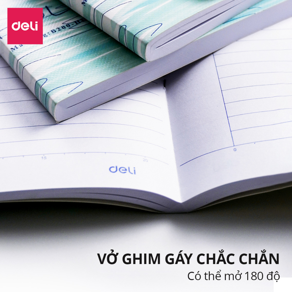 [VOUCHER 20%]Sổ Vở Bìa Bồi Cứng A4 Deli Vở Kẻ Ngang 200/260/300/360 Trang - Tập Kẻ Ngang Giấy Dày Ghi Chép Bài Học Sinh