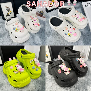 Dép Sục nữ độn đế 7cm kèm sticker Thỏ Hồng dễ thương nổi 3D Loại 1 Cao Cấp ẢNH THẬT 100% D7767