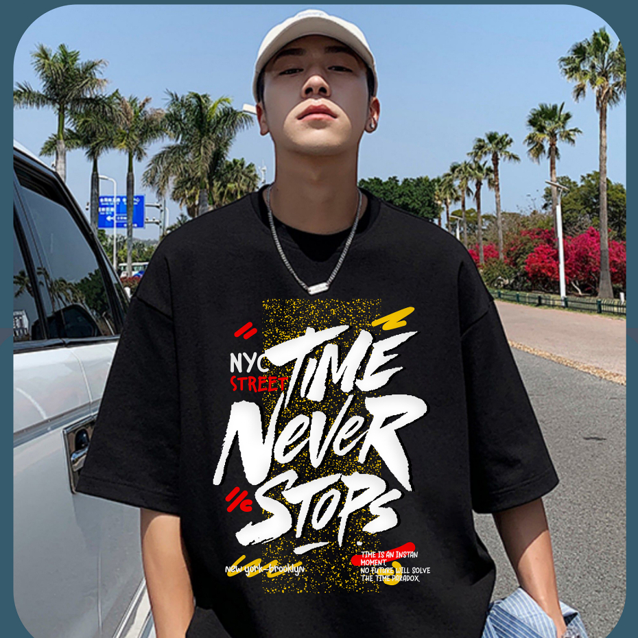 Áo thun Unisex Time Never Stops, Form Oversized chất liệu cotton 100% ...