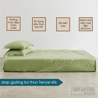 Ga giường Tencel 60S 100% Đẹp Decor bo thun nhiều màu 1m6x2m 1m8x2m, ga giường lụa tencel màu trơn