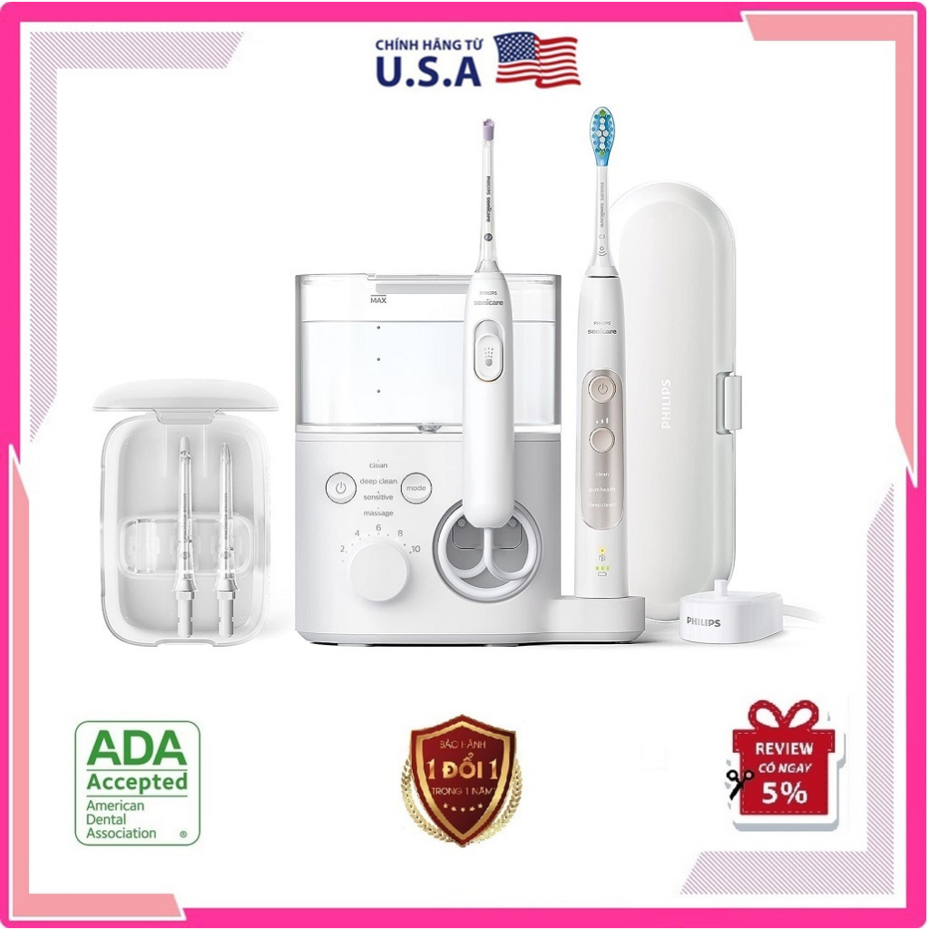 Combo Máy tăm nước Philips Sonicare Power Flosser & Toothbrush System