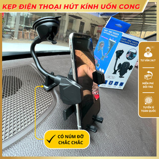 Kẹp điện thoại 360 độ, hút kính uốn dẻo tùy ý, dễ dàng sử dụng cho ô tô và xe tải
