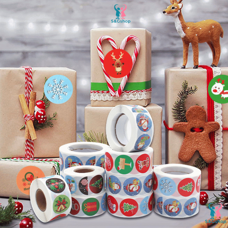 Sticker NOEL cuộn gồm 500 hình dán là đồ dùng của giáo viên làm quà ...