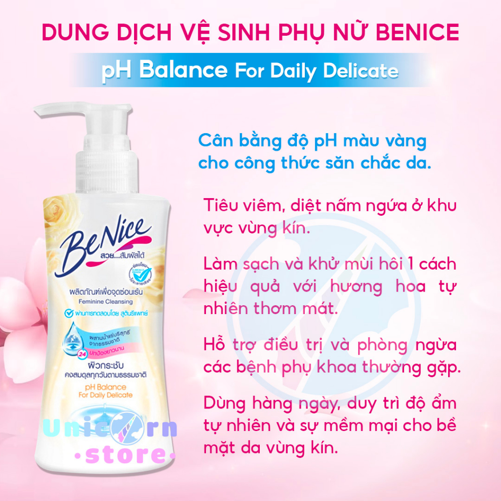 Dung Dịch Vệ Sinh Phụ Nữ BeNice Feminine Cleansing Nội Địa Thái Lan 150mL