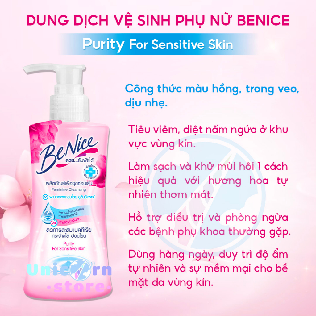 Dung Dịch Vệ Sinh Phụ Nữ BeNice Feminine Cleansing Nội Địa Thái Lan 150mL