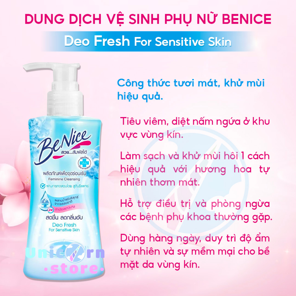 Dung Dịch Vệ Sinh Phụ Nữ BeNice Feminine Cleansing Nội Địa Thái Lan 150mL