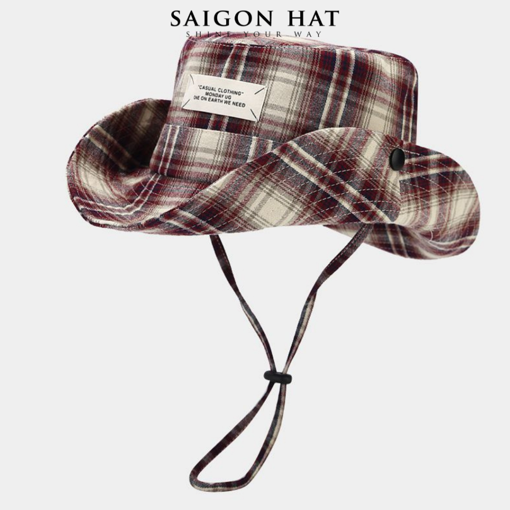 Nón bucket nữ có dây rút nón tai bèo nữ rộng vành nút bấm cao bồi năng ...