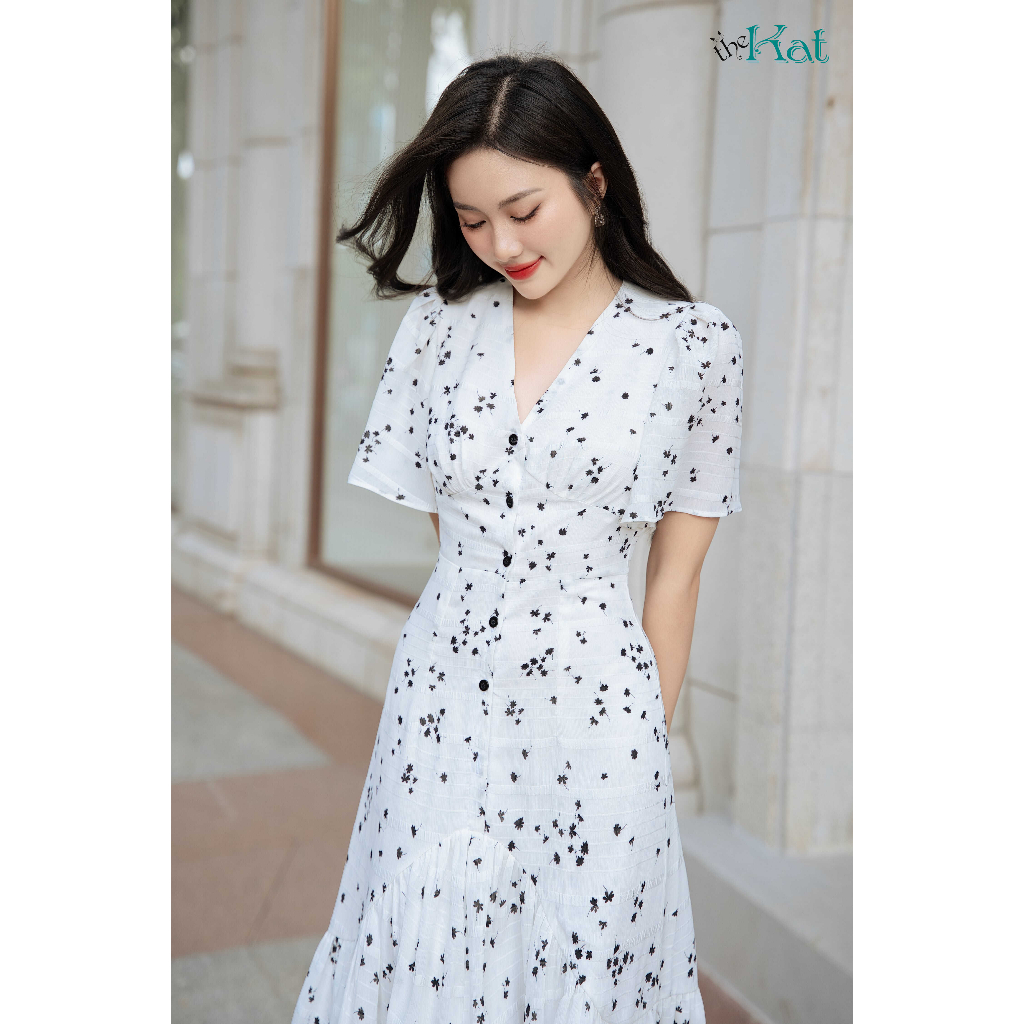 Đầm Hoa Luna The Kat House, vải Chiffon hoa nhẹ mát, phù hợp cho các nàng công sở, đi chơi, đi cafe