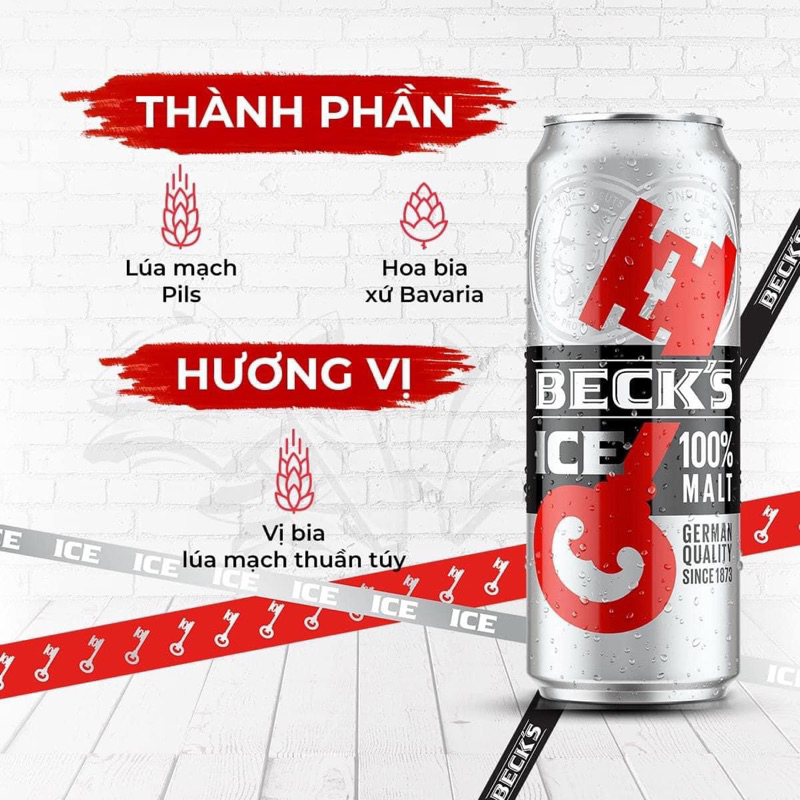 Thùng 24 lon bia bán chạy nhất nước ĐỨC BECK’s ICE 100% lúa mạch ...