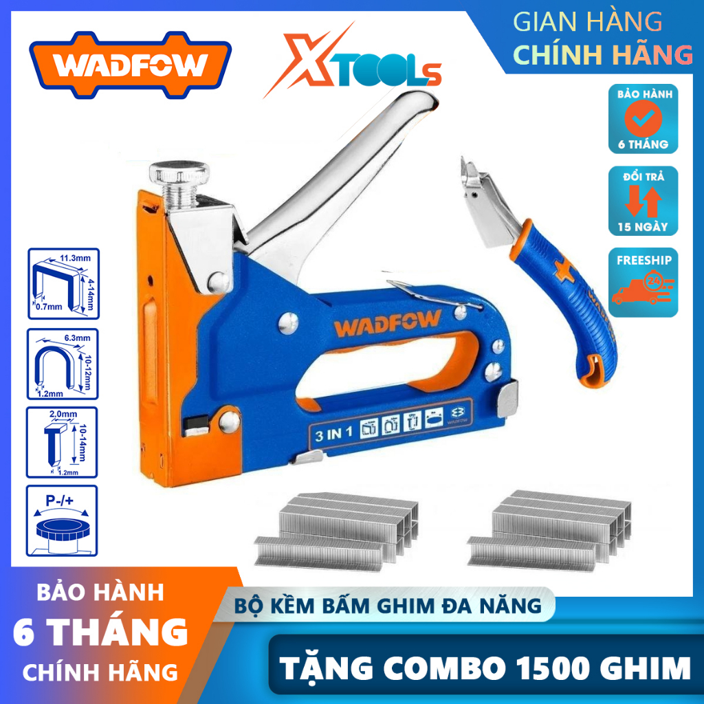 Bộ Kìm bấm đinh ghim đa năng 3 trong 1 có chỉnh lực, kèm 1 cây gỡ đinh ...