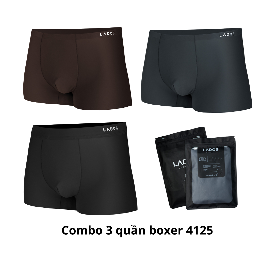 Quần Lót Nam Boxer lụa băng Lados 4125 siêu co giãn, dai, thoáng mát, thấm hút mồ hôi tốt LD7108