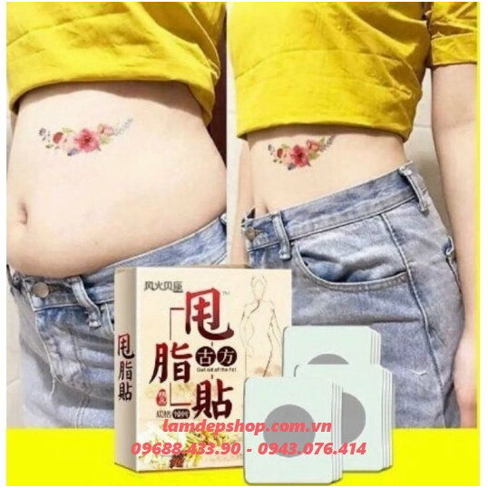 Miếng dán làm tan mỡ bụng, giảm cân - VTM (Hộp 40 miếng)