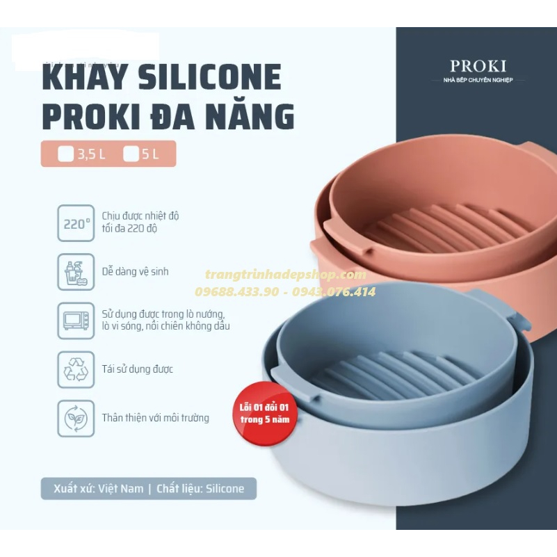 Khay lót nồi chiên không dầu Proki - VTM (3,5L, 5L)
