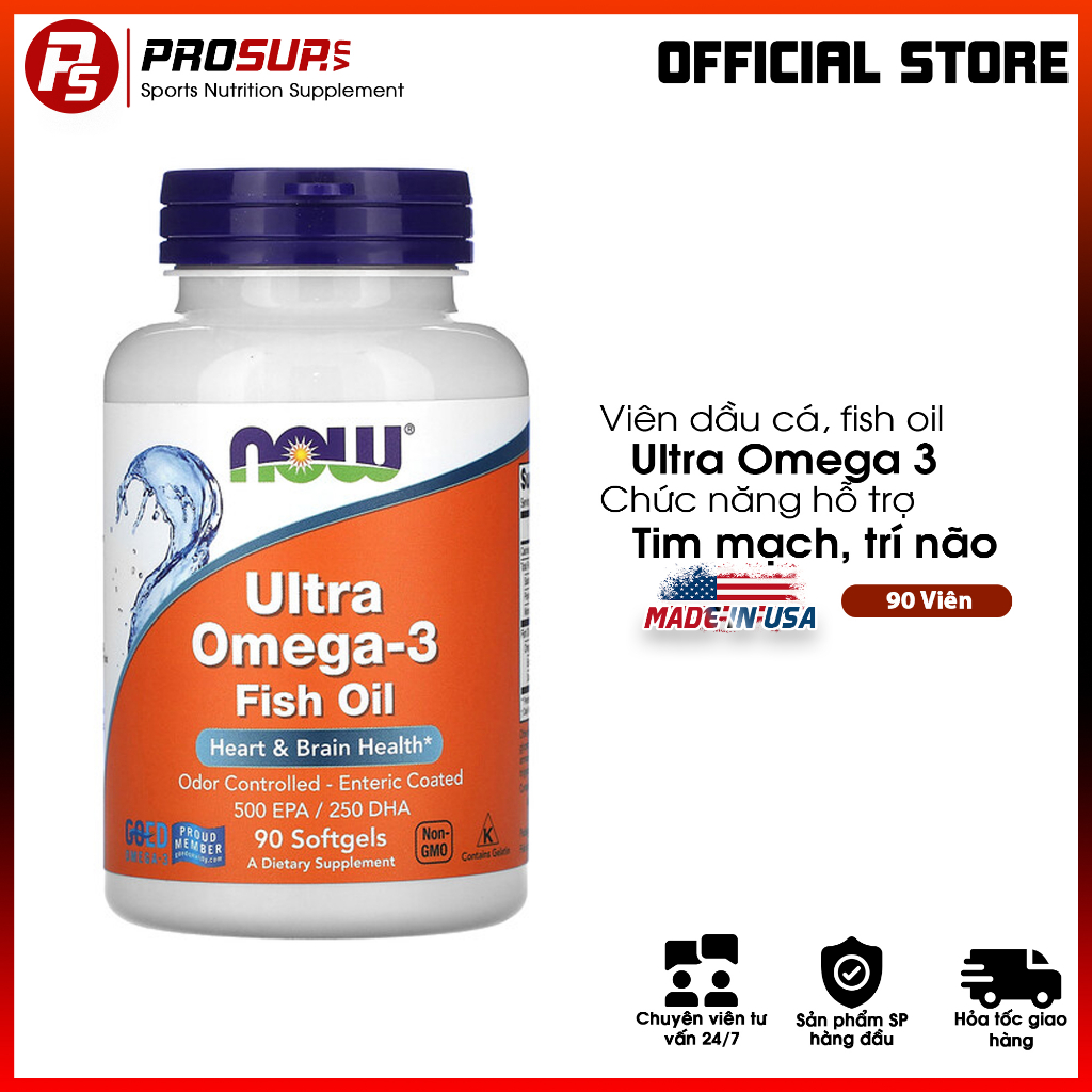 Ultra Omega 3 Now 500 EPA/250 DHA - Viên Uống Vitamin Fish Oil Hỗ Trợ ...